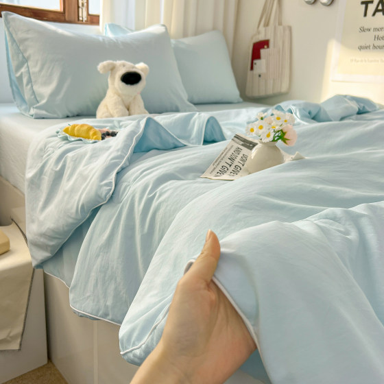 Class A summer cooling quilt air-conditioned quilt four-piece summer quilt core pure cotton machine washable single quilt children's thin quilt 4