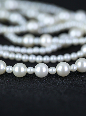 母贝珍珠多层可绕女法式毛衣链