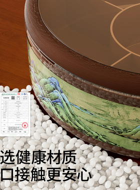 新款星丹青旋转干果盘中式带盖分格零食坚果盒中古风加厚零食盒