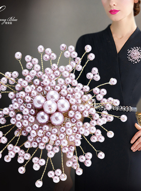高档仿珍珠胸针胸花母亲节礼物