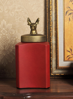 欧式风带盖家居客厅样板间储物罐