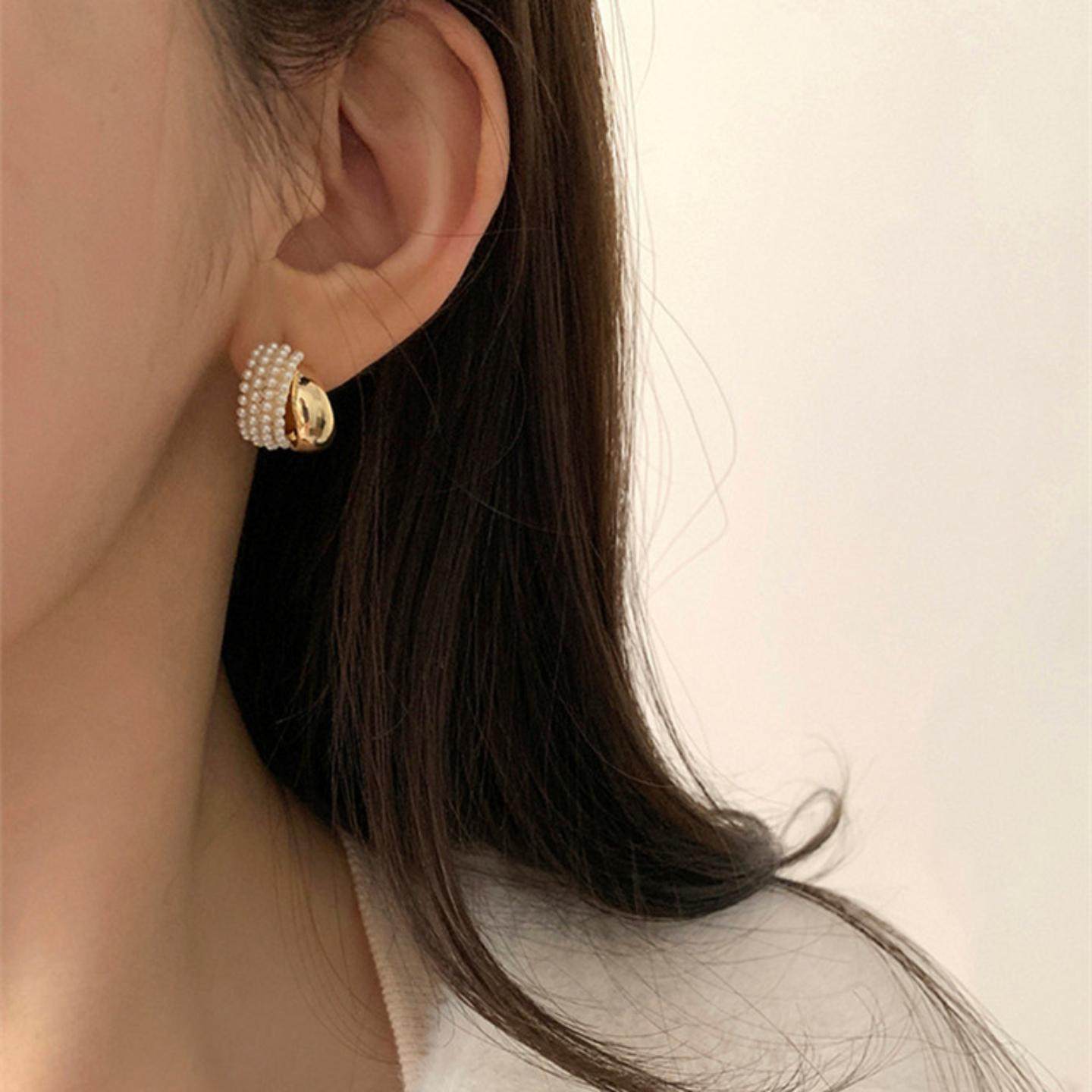 2026新款正品高级感珍珠金属耳钉银耳环925纯银针女轻奢气质耳饰,淘宝优惠券,粉丝福利购,淘宝优惠卷