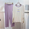 Jiarou women's bamboo fiber warm velvet skin-friendly pajamas set