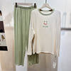 Jiarou women's bamboo fiber warm velvet skin-friendly pajamas set
