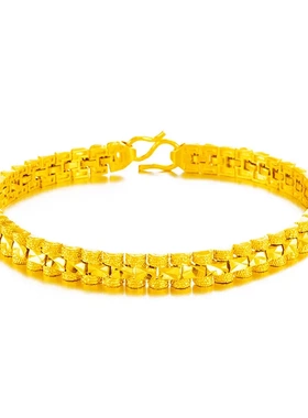 越南沙金手链女玫瑰花蝴蝶仿真黄金1:1镀厚金手饰仿沙金手链女款