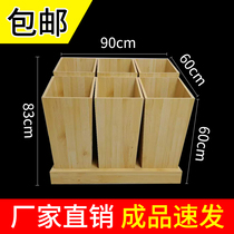 Supermarket wood shelving wood rice grain keg grain keg grain stock rack rice hopper five grain cereal rack supermarket with rice pail