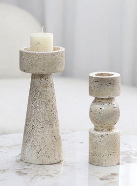 北欧极简诧寂风仿洞石树脂装饰品