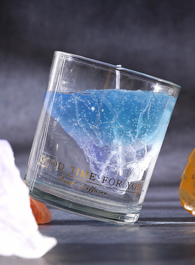 渐变色冰山飘浮艺术香薰蜡烛摆件