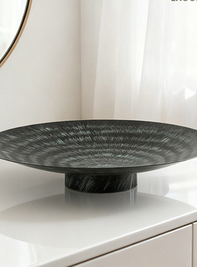 高级感诧寂风圆形复古超大果盘