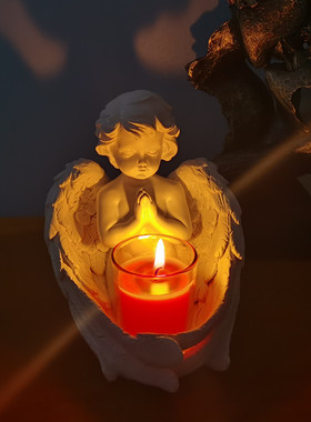 北欧风复古天使烛台装饰拍摄摆件