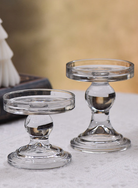 欧式透明玻璃烛台摆件婚宴情人节