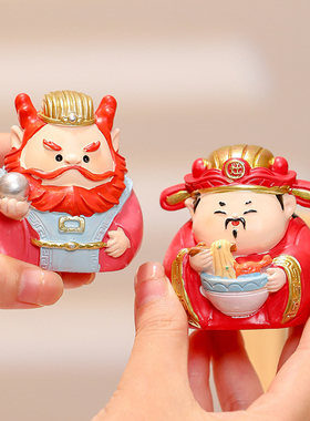 超萌可爱钟馗财神爷小神仙摆件