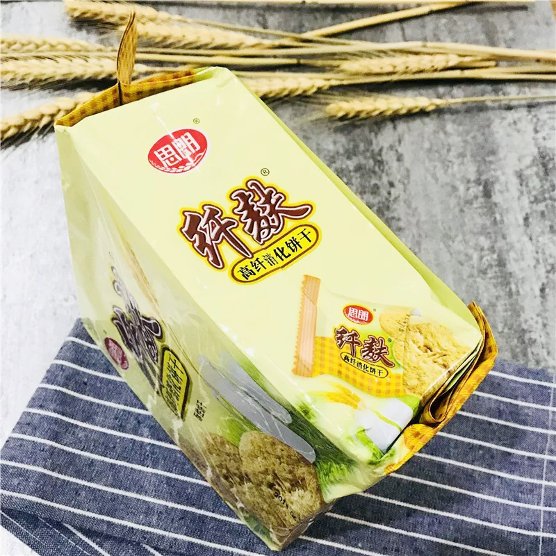 思朗纤麸高纤消化饼干休闲零食酥性饼干儿童全麦粗粮早餐代餐380g - 图1