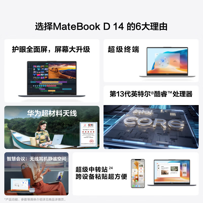 【2024爆款】华为MateBook D14/D16 2024年新款笔记本电脑办公i5/i7轻薄本学生手提官方旗舰店官网款SE正品 - 图3