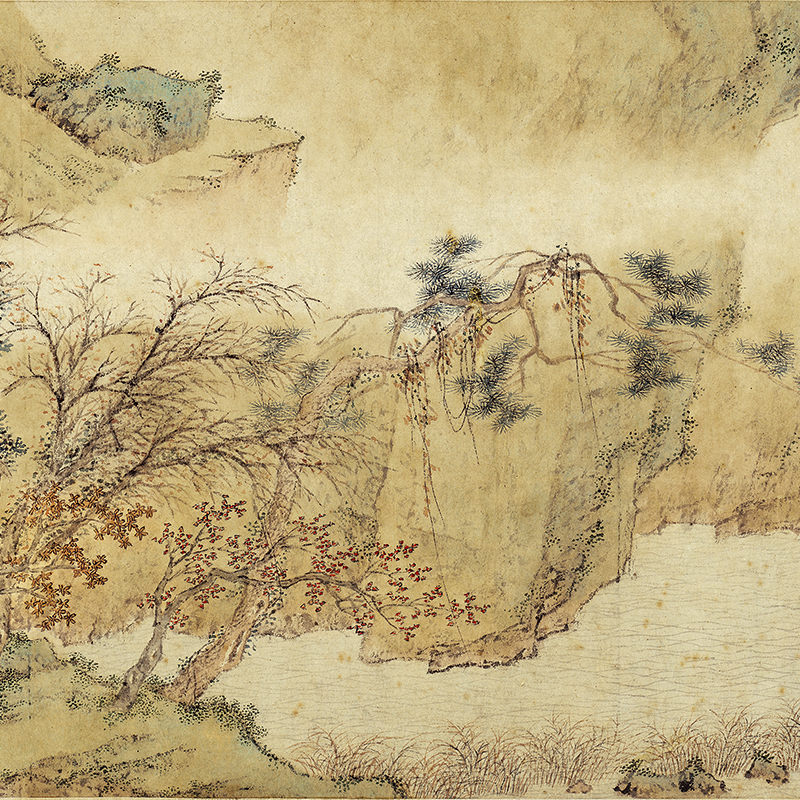 传世名画高清复制明代仇英夜游赤壁图国画山水人物艺术微喷装饰画-图2