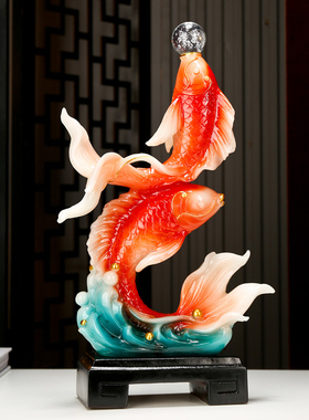 年年有余招财摆件玄关办公室桌客厅酒柜电视柜装饰品搬家乔迁礼物