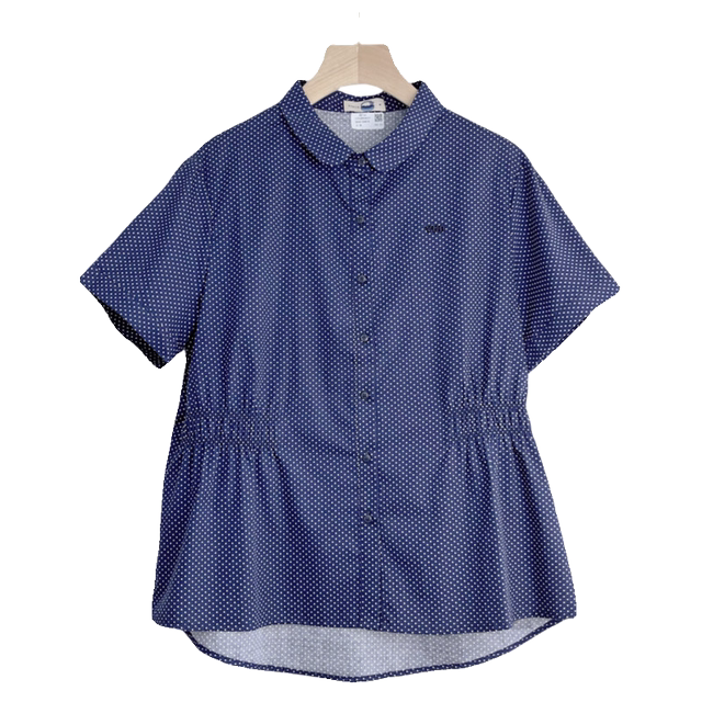 Yun loose casual single-breasted short-sleeved cotton blouse