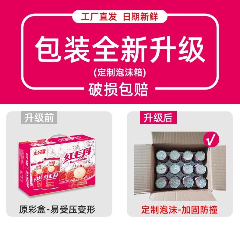 台福红毛丹菠萝冬瓜水果饮品310ml罐装果粒多网红整箱饮品饮料-图2