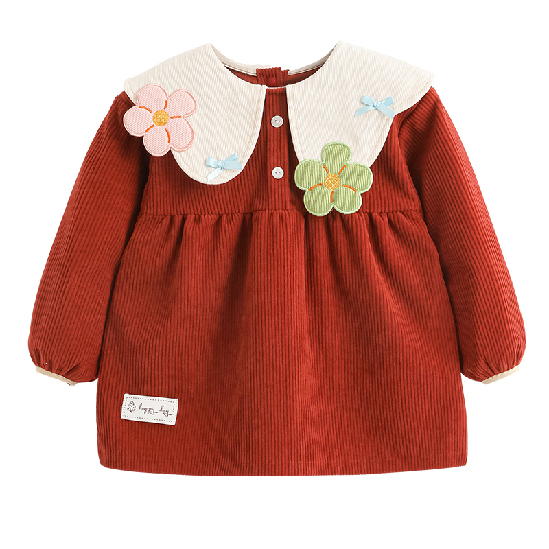 Cute girls waterproof reverse wear smock baby eating anti-stain protective bib girl fashion smock apron jacket