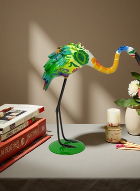 美式火烈鸟动物摆件创意客厅装饰