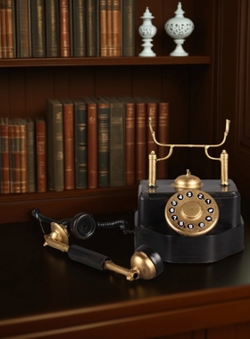 民国老式电话机摆件古董转盘座机