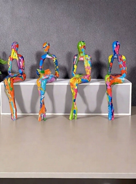 美式创意抽象思考者客厅装饰摆件高级感轻奢高档电视柜酒柜工艺品