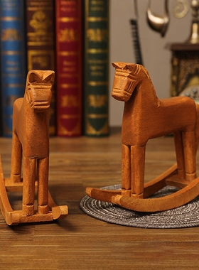 简约仿古木马客厅装饰摆件摇摇马