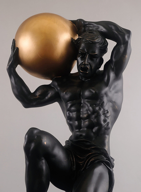 雕像摆件大力士博古架道具装饰品