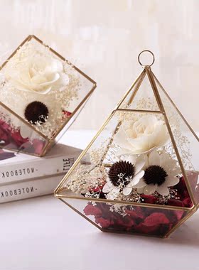 几何多面体玻璃罩欧式风装饰品