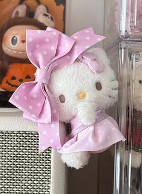 日本波点蝴蝶结kitty挂件限定款公主风kt猫玩偶包包挂件女