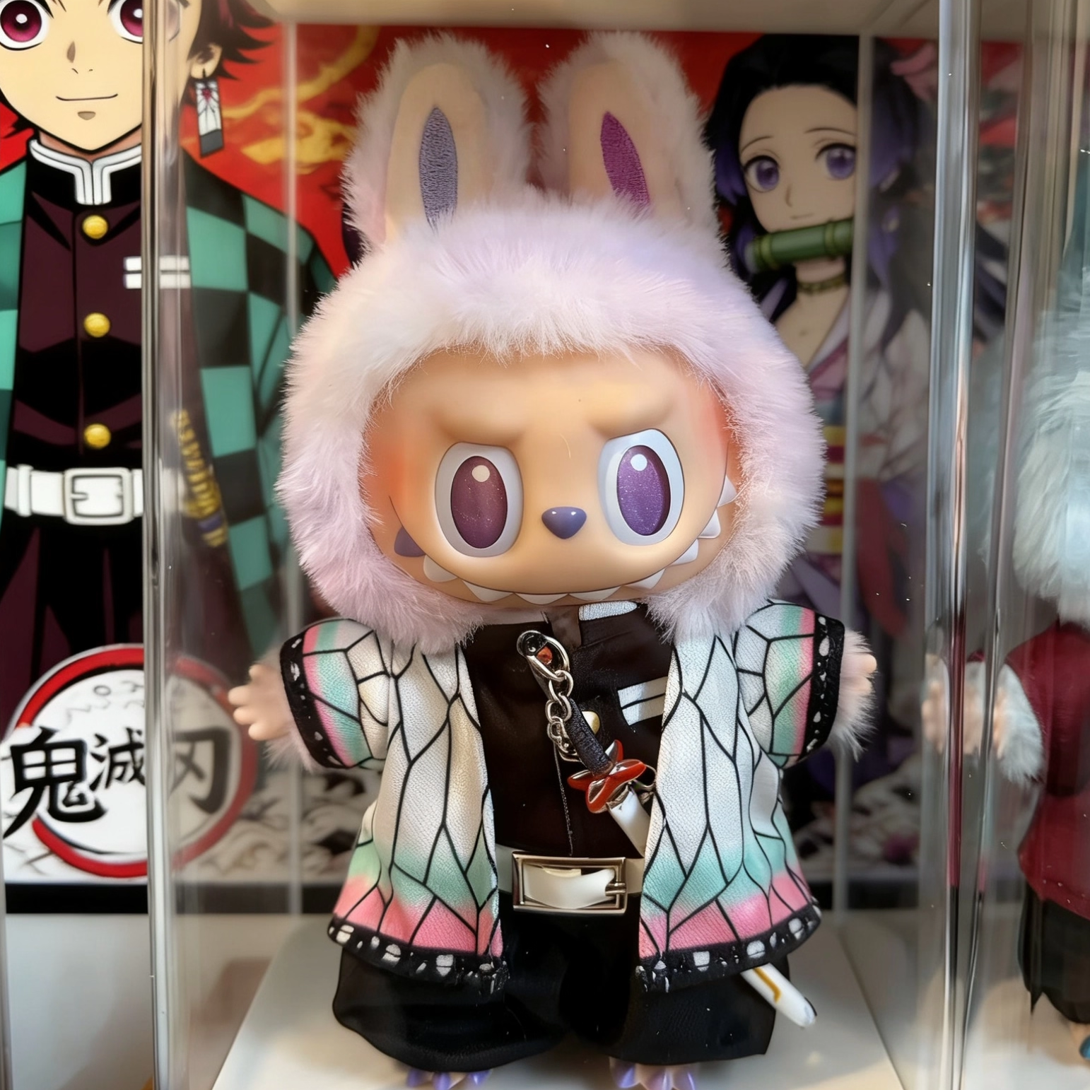 Labubu鬼灭之刃车载包包挂件伊之助拉布布娃衣套装送人生日礼物,淘宝优惠券,粉丝福利购,淘宝优惠卷