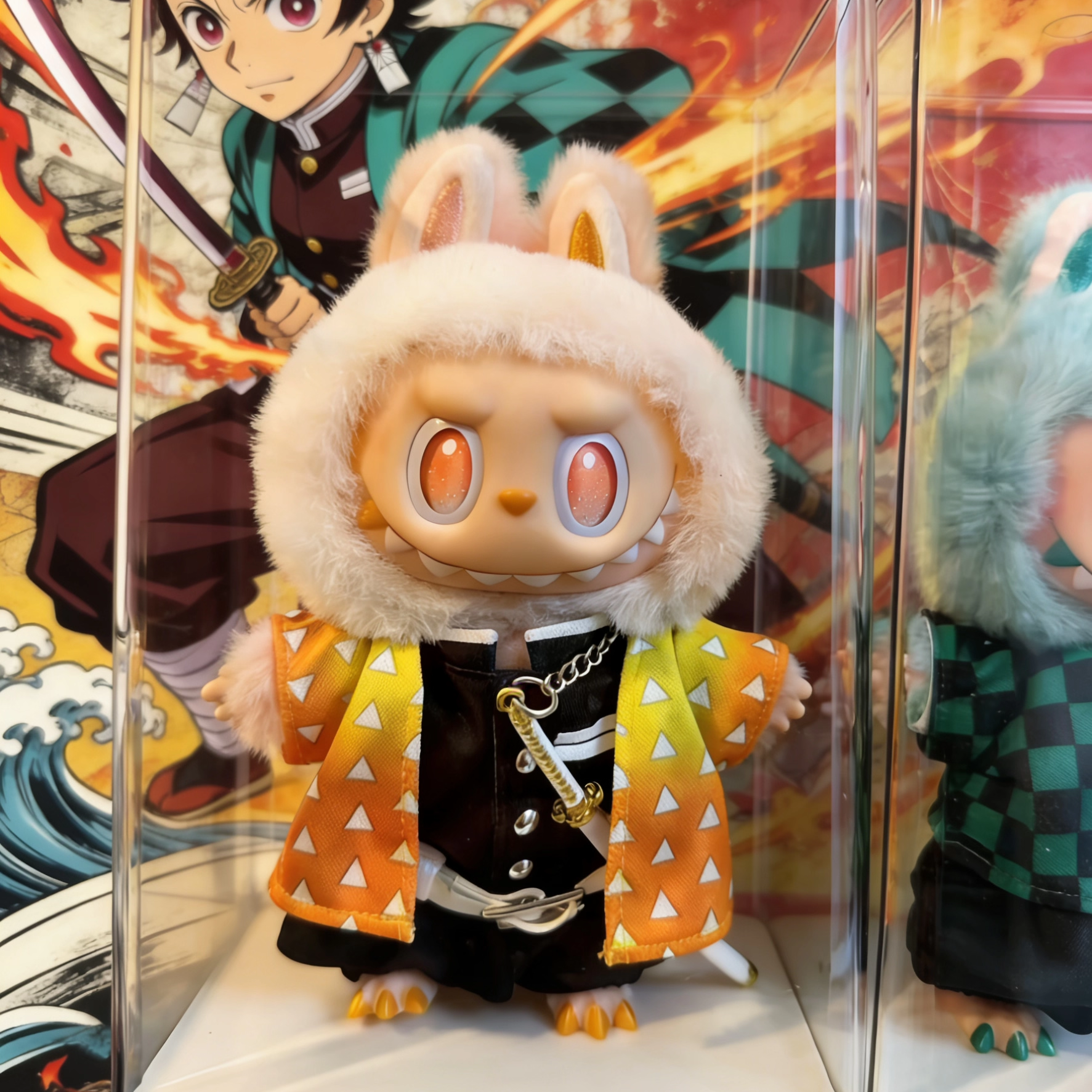 Labubu鬼灭之刃车载包包挂件伊之助拉布布娃衣套装送人生日礼物,淘宝优惠券,粉丝福利购,淘宝优惠卷