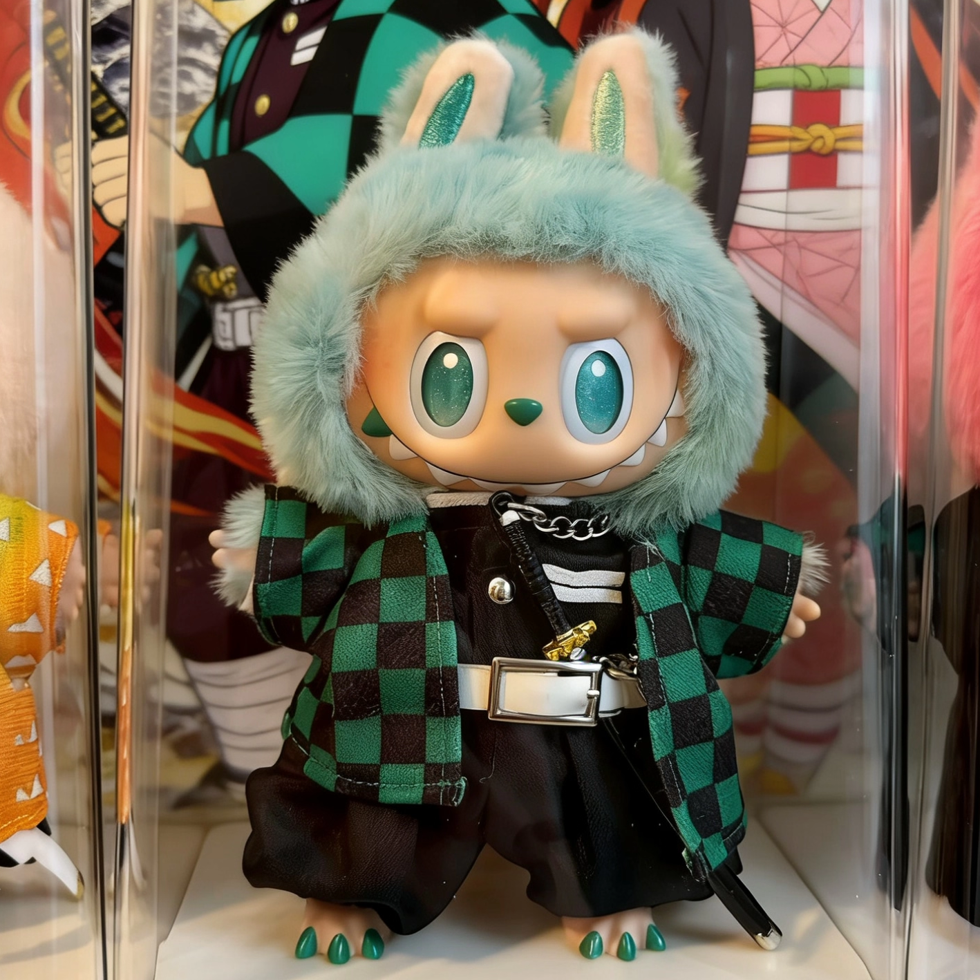 Labubu鬼灭之刃车载包包挂件伊之助拉布布娃衣套装送人生日礼物,淘宝优惠券,粉丝福利购,淘宝优惠卷