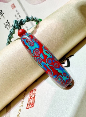 大漆珐琅彩工艺高含量朱砂天珠吊坠手编锁骨链生日礼物