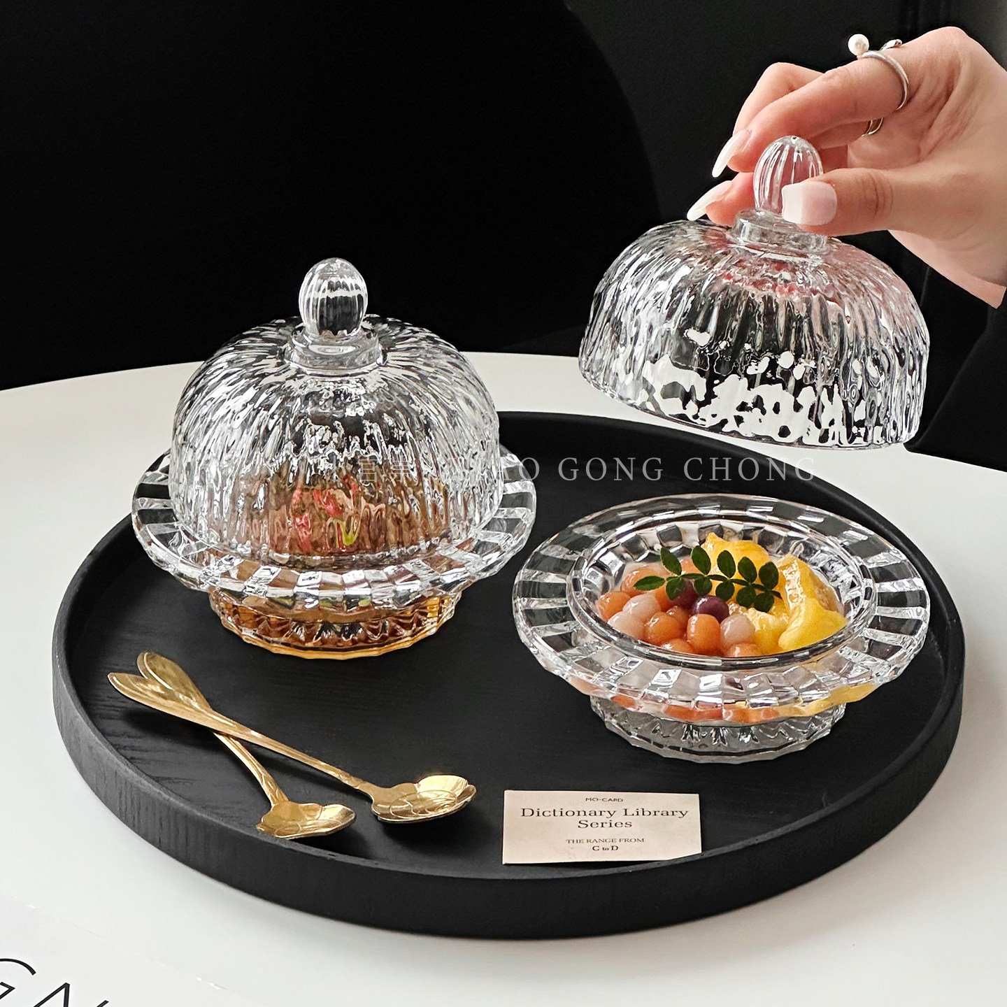 欧式燕窝盅高级感家用玻璃带盖水果碗甜品碗精致创意糖水碗银耳盅