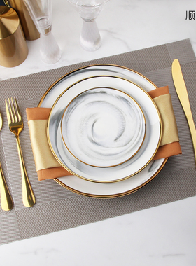 陶瓷简约风展厅碟子餐盘装饰品