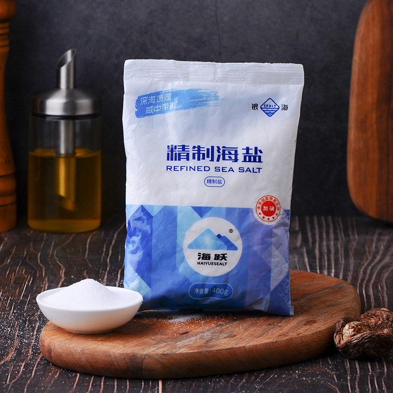 海跃精致碘盐400g/袋食用盐食盐家用_虎窝淘