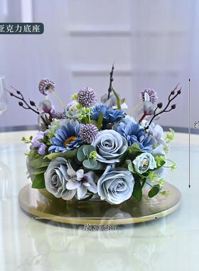 桌面小摆件餐厅餐桌花摆花仿真花