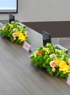 会议长桌花桌面摆花签到台花假花