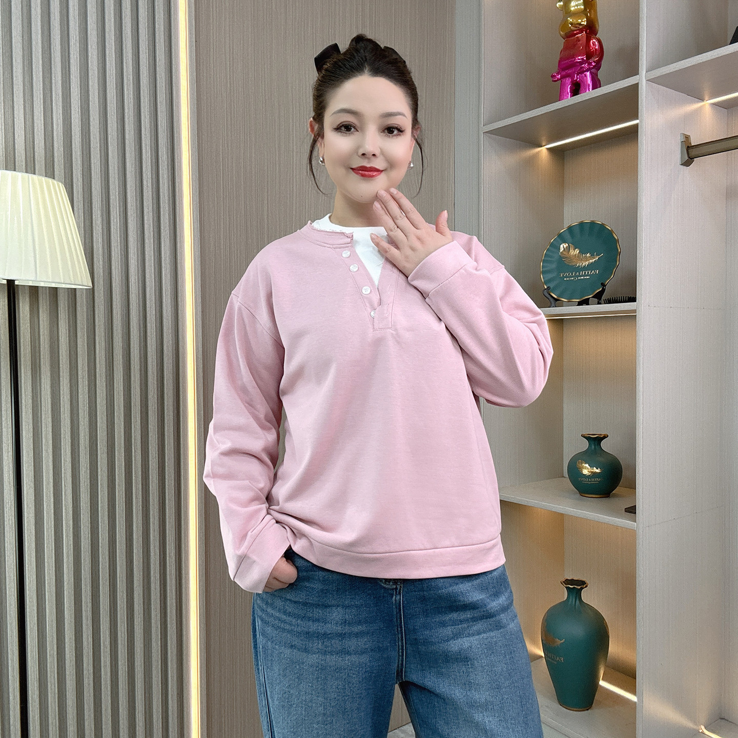 大码休闲假两件套头卫衣女2026春季新款胖mm宽松显瘦内搭长袖上衣,淘宝优惠券,粉丝福利购,淘宝优惠卷