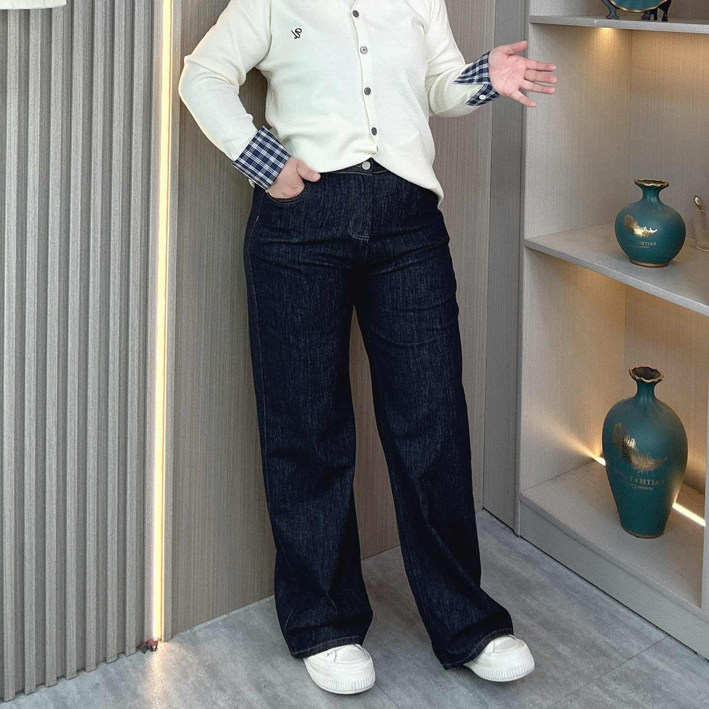 窄版直筒牛仔裤女春秋大码微胖妹妹mm遮胯高腰显瘦宽松弹力烟管裤,淘宝优惠券,粉丝福利购,淘宝优惠卷