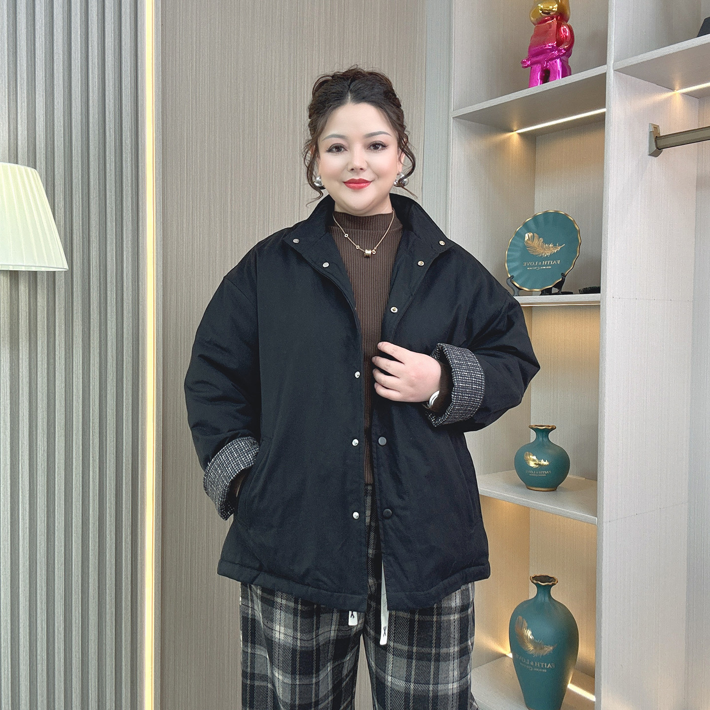 大码棉服女秋冬2025新款胖mm韩版宽松显瘦休闲中长款保暖夹棉外套,淘宝优惠券,粉丝福利购,淘宝优惠卷