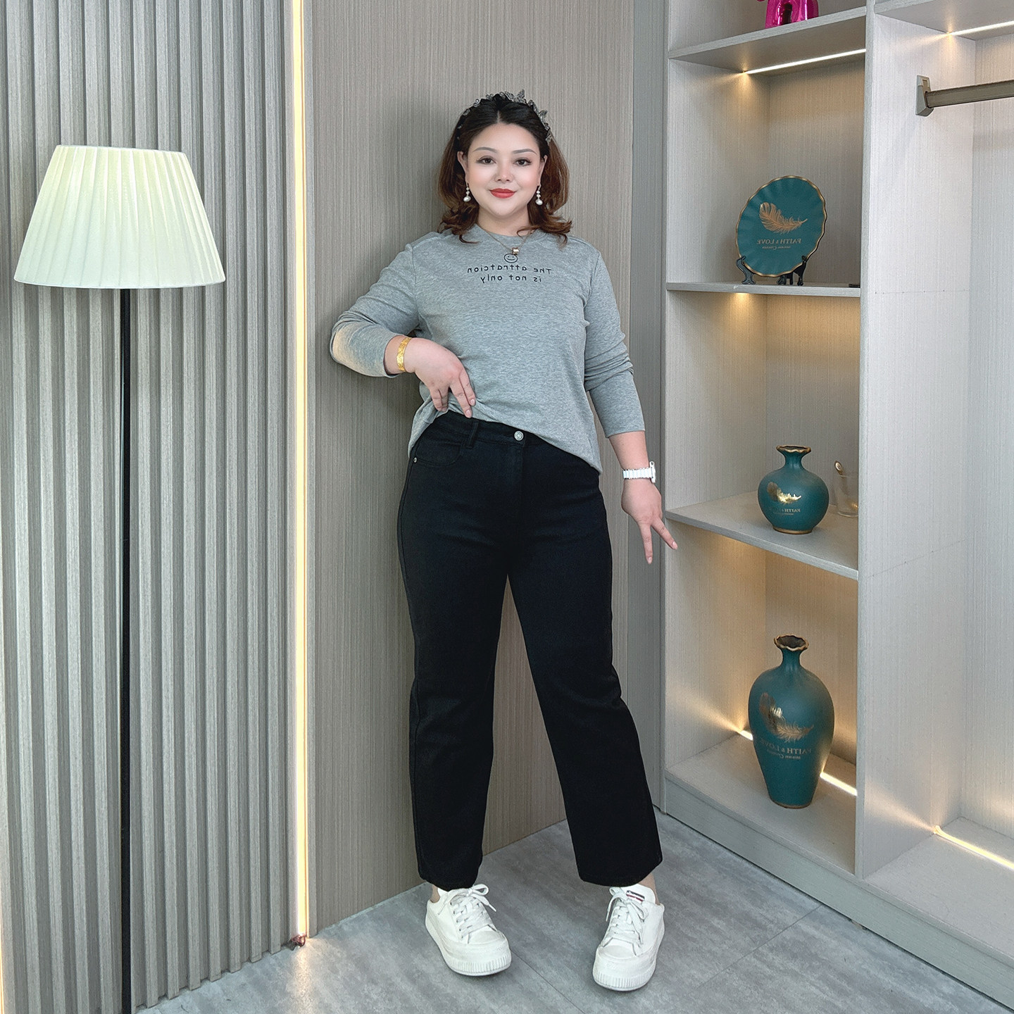 大码黑色窄版直筒牛仔裤女秋季新款胖mm弹力显瘦梨型身材九分裤子,淘宝优惠券,粉丝福利购,淘宝优惠卷