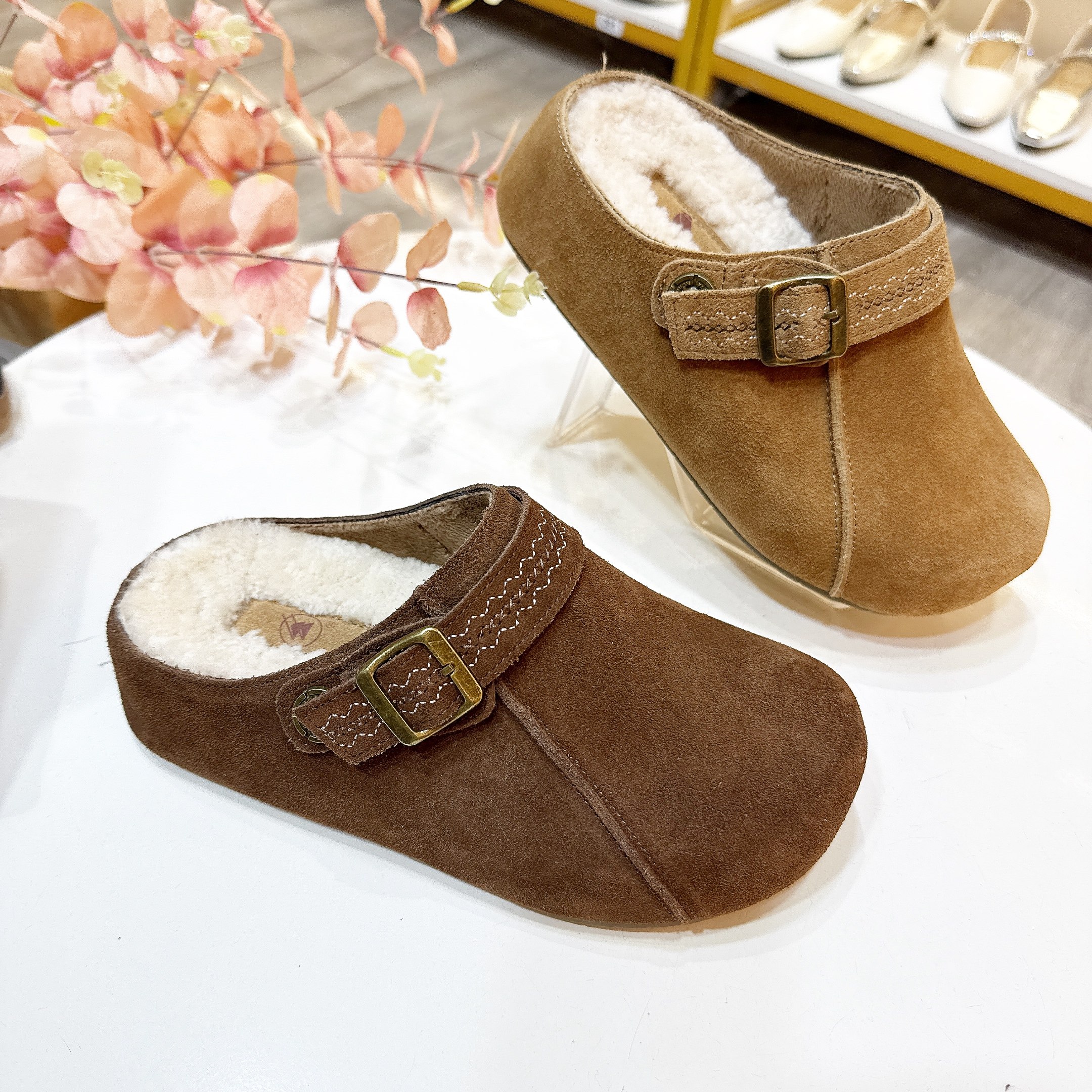 真皮！内增高厚底包头拖鞋新款一脚蹬懒人鞋勃肯鞋毛毛鞋5D934,淘宝优惠券,粉丝福利购,淘宝优惠卷