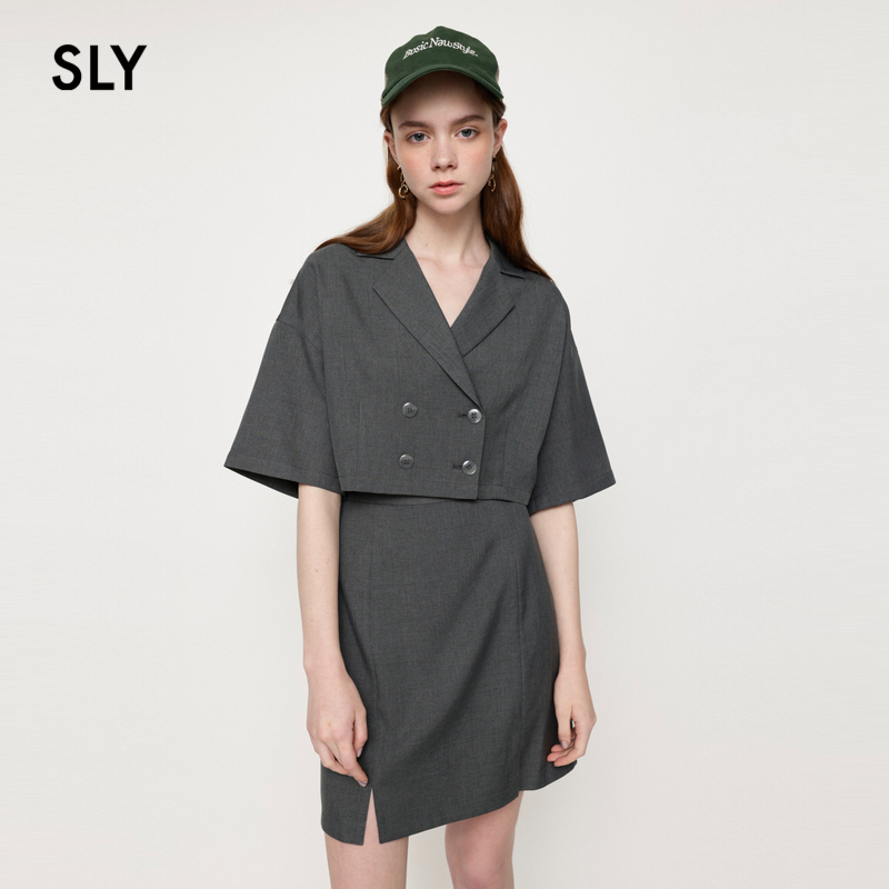 SLY 夏季新品薄荷曼波风多色气质款露腰短款西装裙030GSL33-5670 - 图1