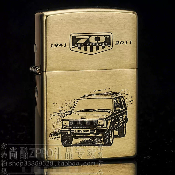 Оригинальная подлинная зажигалка Zippo Jeep Wrangler Cheronaki Guide 70-я годовщина жетон