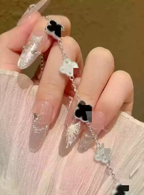 Vintage古著 【Silver four-leaf 】满钻四叶草高级感轻奢风手链