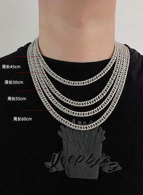 钛钢款项男女ins情侣古巴项链