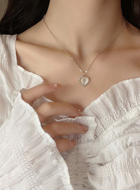 项链钛钢锁骨链女钛钢