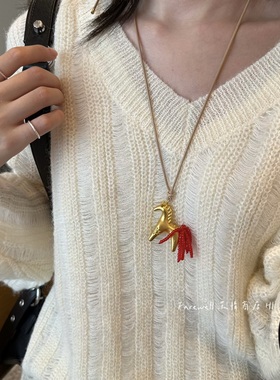 金色长款新年礼物中国红